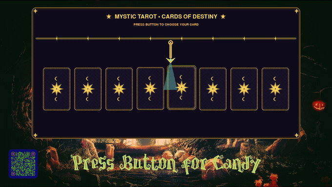 Occult Tarot Cards flipping over a chosen card