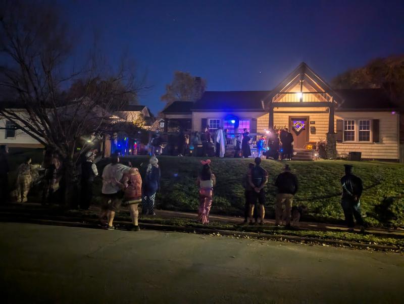 line on Halloween night